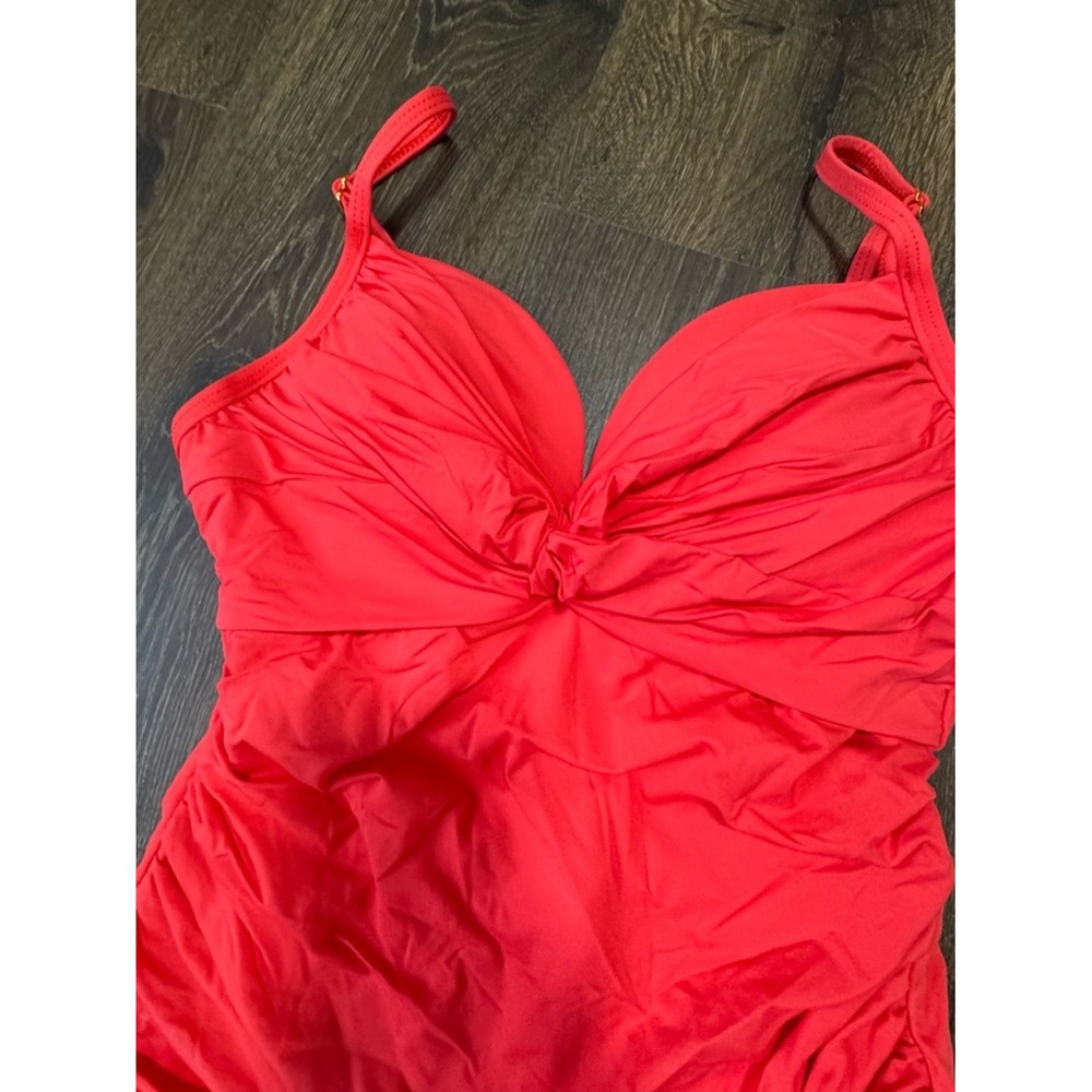 Boston Proper Womens Swim Sense Front Twist One Piece Swimsuit Sz 14 Ruched‎ - Picture 4 of 12